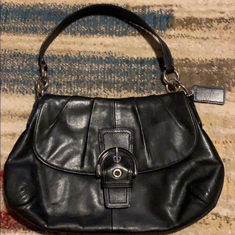Coach black leather